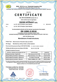 Certificate no. ZCV-23-325/C06 - Manufacture of metal structures