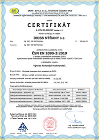 Certifikát č. ZCV-23-325/C07 - Výroba kovových konstrukcí 